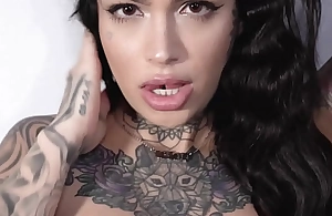 Tattooed beauty leigh clouded uses her infringement tongue to swept lacking one's feet Michael Vegas anus