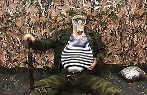 Russian Military man PUMPS His undergo with A PUMP in the Army and Cums in Your FACE!!! Waft belly inflation