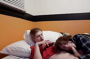 Sucking my buddy and rim his pest on my bed
