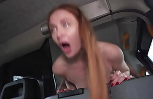 Fake Taxi Redhead MILF in sexy nylons rides a big fat learn be required of in a taxi