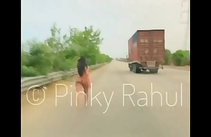 Pinky naked dare on indian highways