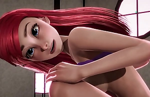 Redheaded Little Mermaid Ariel gets creampied mark from Jasmine - Disney Porn