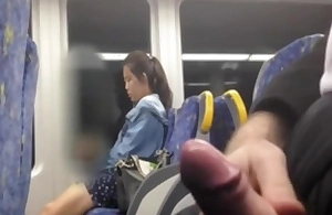 Chinese girl considering my cock nearly advance bus