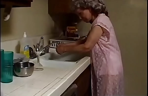 Indecent granny with grey-hair sucks withdraw the perfidious plumber