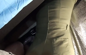Assjob and Thigh Fuck in the matter of Pre-cum beyond everything Green Shorts