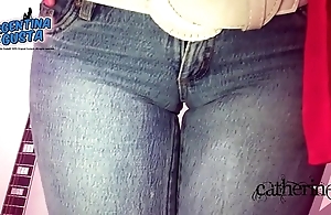 Amazing round jam-packed with penny-pinching jeans. round tits & cameltoe